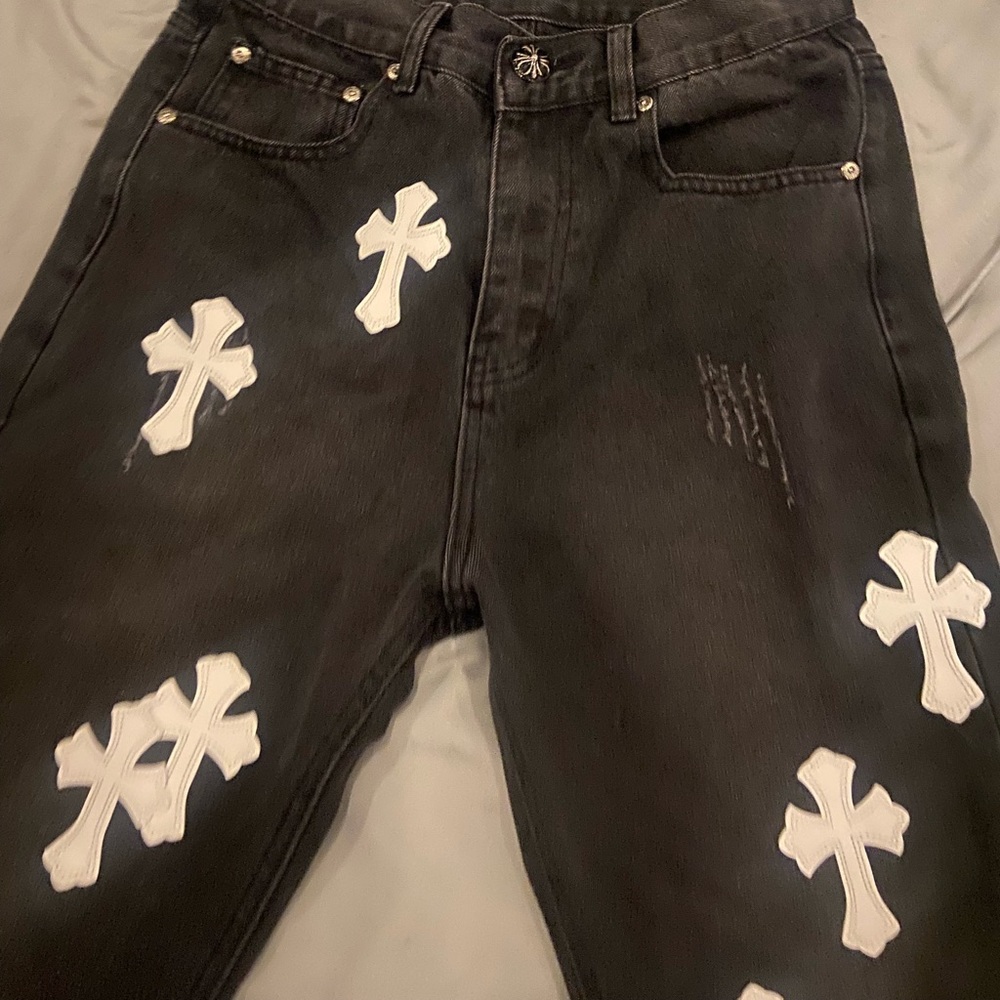 Black Chrome Hearts Jeans